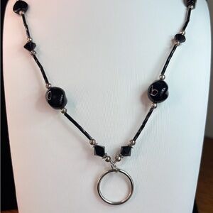 Classic Black and Silver Beaded Necklace